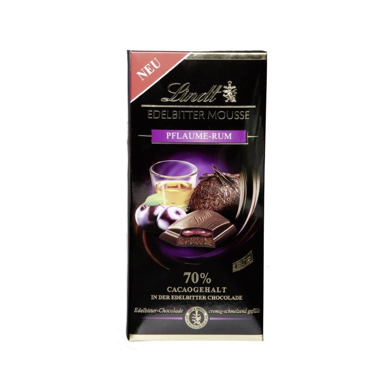 Lindt chocolate extra dark mousse Plum Rum 150gr - Sovillo Onlineshop